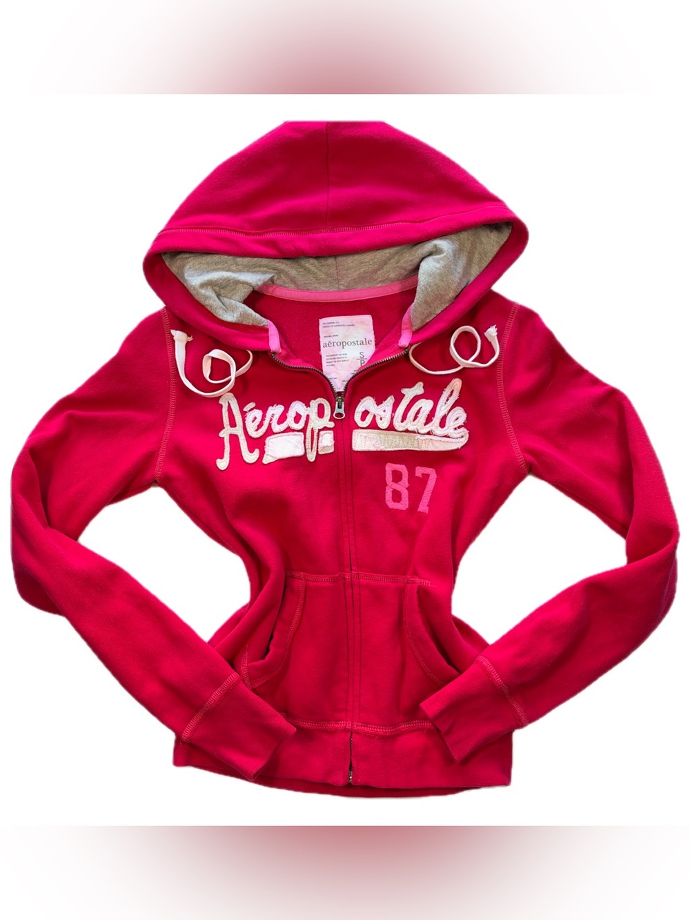 y2k Aeropostale Hot Pink Zip-Up Hoodie